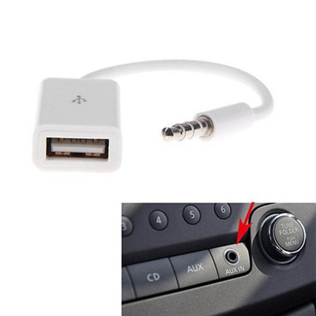 AUX till USB Adapter 5mm Hane Kontakt till USB Hona AUX Ljudkabel Konverter Adapter för MP3 MP4 Spelare Videoinspelare
