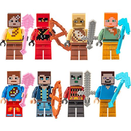 8-pack Minecraft Mini Figurer Byggstenar Minifigur Monterade För Barn Leksaker Presenter [DB]