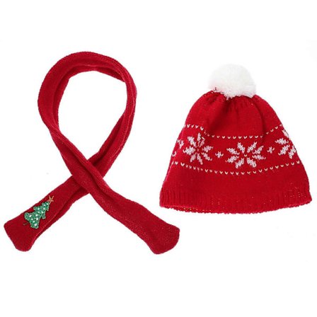 1 set Jul Snögubbe Mini Hattar Halsduk Stickad Hatt Julgranshalsduksdekorationer[D]