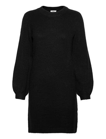 Objeve Nonsia L/S Knit Dress Knælang Kjole Sort Object