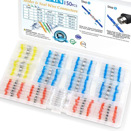 150 stk loddeforseglede ledningsforbindelser, krympemuffer