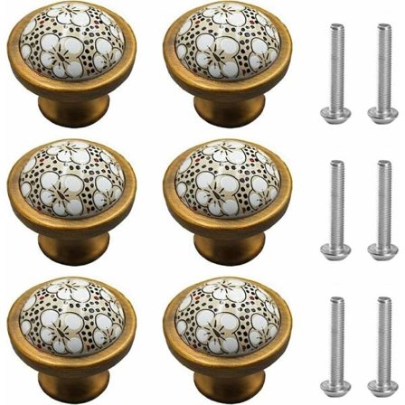 Keramiska möbelknoppar 35 mm Låddörrhandtag Vintage Brons Brun