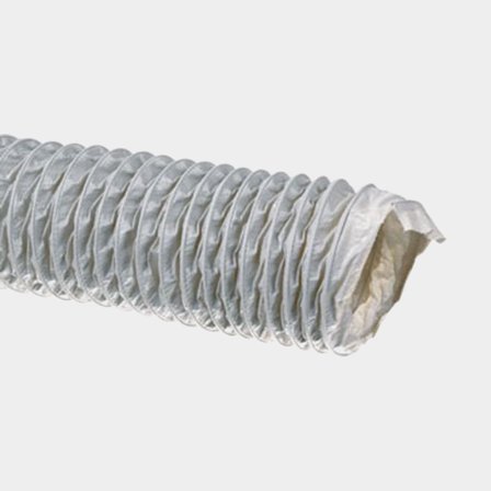 Ventilationsslang, med stålspiral, 76 mm (3"), 10 meter, grå