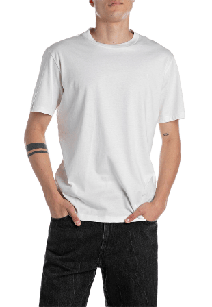 Replay Basic T-Shirt T-shirts Herr Vit M