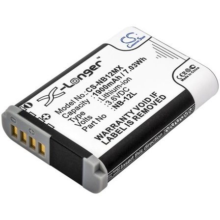 Batteri til kamera for Canon PowerShot N100, LEGRIA Mini X, VIXIA Mini X og andre.