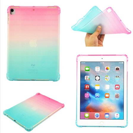 SKALO iPad 10.2 Gradient TPU Cover - Pink-Turkis