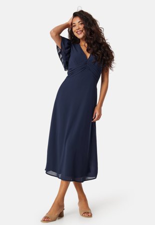 Bubbleroom Occasion - Flounce Sleeve Chiffon Dress - Kläder