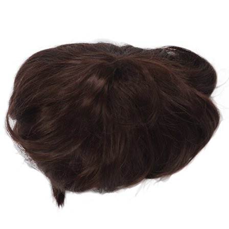 Gutte krøllete kort parykk gutt fluffy tekstur krøllete kort syntetisk hår for barn mørk brun