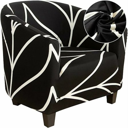 (Svart Tone) Trykt All-inclusive Stretch Tub Sofa Trekk, for innendørs og utendørs møbelbeskyttelse