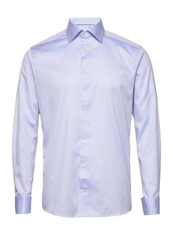 Signature Twill-Slim Fit Skjorte Business Blå Eton