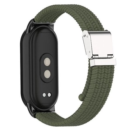 För Xiaomi Smart Band 8 flätad nylon klockarmband justerbart spänne elastiskt band