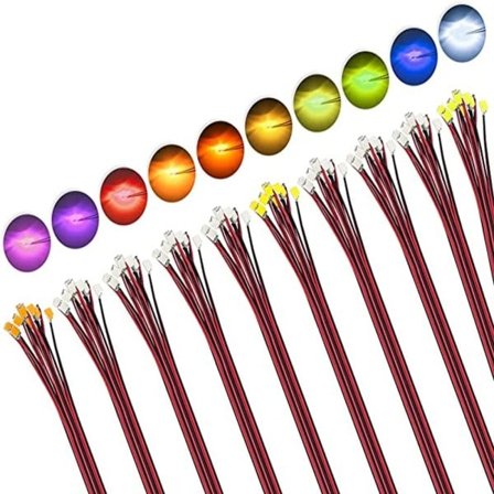 50 stykker SMD Lampe Kablet Micro Led Forloddet Micro Litz Kablet Chip 30cm 3V Jernbane Model Scener