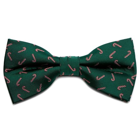Green Christmas Candy Cane Pre-Tied Bow Tie for Men - Pre-tied bow ties