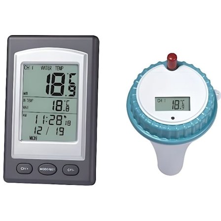 Flydende termometer - Trådløs - Indendørs og udendørs pool - Temperaturvisning - Alarm - Kalender