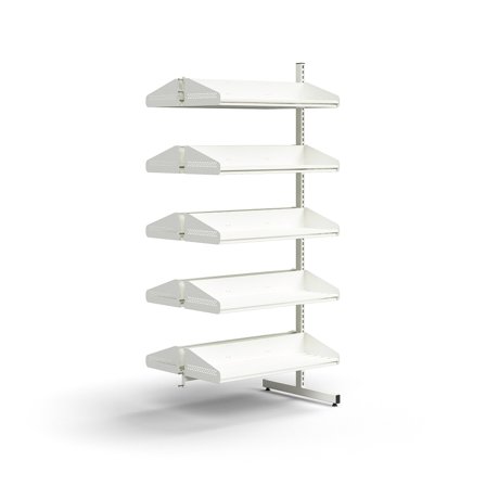 Garderobenelement ENTRY, Unterbau-Anbauelement, 10 Schuhböden, 1800x900x600 mm, weiß