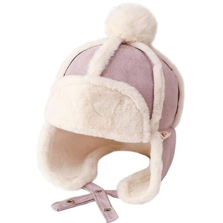 Baby Boy Ushanka Ørevarmer Vinter Trooper Cap Unisex Børne Trapper Hat Purple