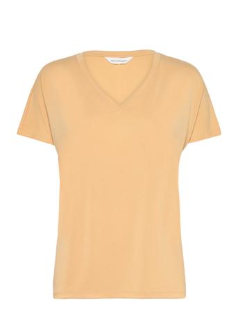 Mschfenya Modal V Neck Tee Yellow MSCH Copenhagen