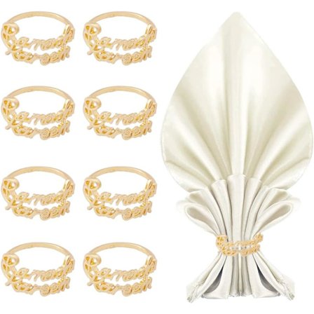 10 servietringe i metal, servietringe, bryllupsservietringsæt, jeg