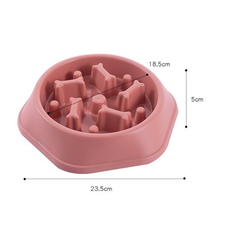 Naturlig Langsom(rosa) Mater Hundeskål Ø19cm, Bambus Hund Langsom Mater
