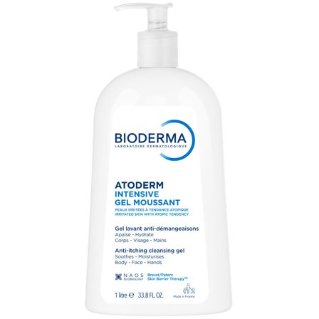 BIODERMA Intensive Gel moussant Gel detergente purificante delicato, anti-prurito 1L - Bagno e Doccia