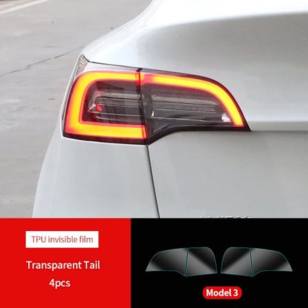 För Tesla Model 3 Y S X TPU Svarttonad Baklykta Dimljus Skyddsfilm Bakljus Färgskiftande Filmer~01187