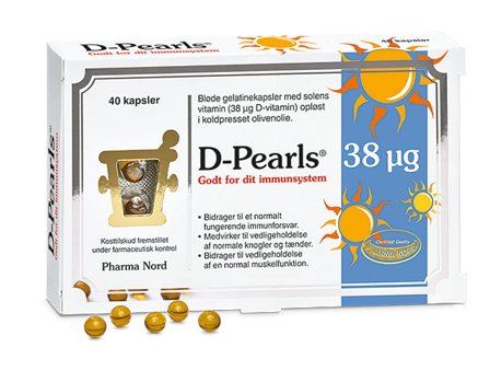 Pharma Nord D-Pearls 38 mcg 40 kaps., Helse & Madvarer, Vitaminer, D-vitamin