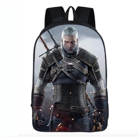 Witcher Wild Hunt Geralt Of Rivia Skolryggsäck Casual Stil