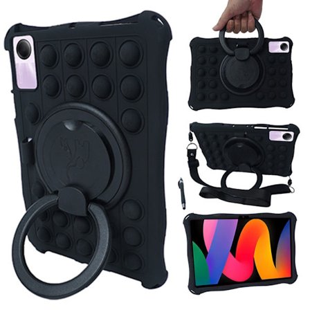 SKALO Xiaomi Redmi Pad SE Stødresistent Armor Popit silikone Cover - Sort