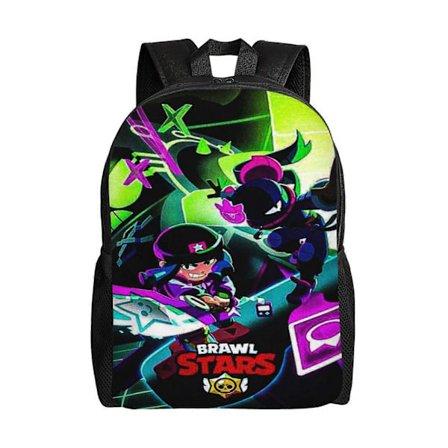 v66 Brawl Farverige tegneseriefigurer Stjerner Rygsæk til skole og arbejde, Let og vandtæt rygsæk, Stilfuld skoletaske til studerende