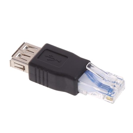 1-pack USB 2.0 Adapter Typ A Hona till RJ45 Hane Adapter Kontakt Konverterare