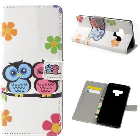 Plånboksfodral Samsung Galaxy Note 9 - Ugglor & Blommor
