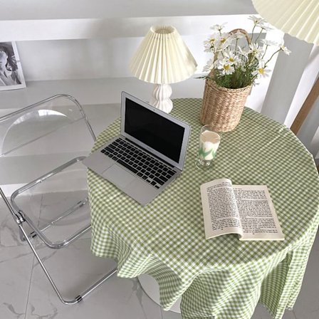 Ternet Skrivebord Dækkeserviet Linned Bomuld Støvtæt Boligindretning Grøn 150x150cm 59.1x59.1in