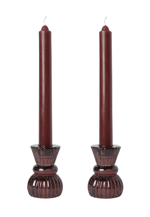 MANO ATELIER Gåvoset hög ljusstake och ljus, 2-pack Ljus & ljusstakar Röd ONESIZE