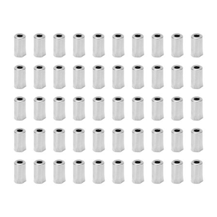 50 st. Bromsvajerändkåpor Silver Metall Koppar 5mm Cykelvajerkåpa Cykeltillbehör