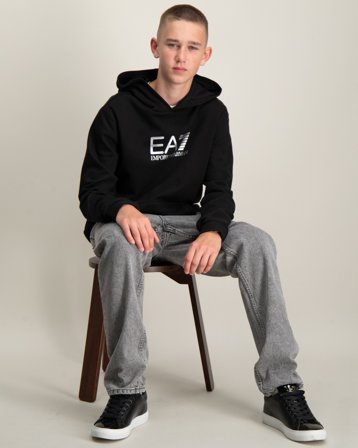 EA7 Emporio Armani FELPA Czarny Bluzy z kapturem Chłopiec - Kids Brand Store