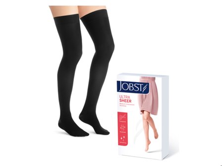 JOBST Ultra Sheer lårstrømpe, Small, sort, 1 par