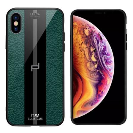 NXE LELCA iPhone XS tuntuinen kuvioinen suojakotelo - Vihreä Green
