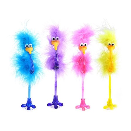 4 st strutsfågel kullagerpennor Studentstationära Kreativa tecknade pennor Skrivmaterial (slumpmässig färg)