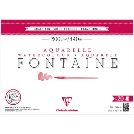 Clairefontaine Fontaine Bloc aquarelle CPx36 cm 300g