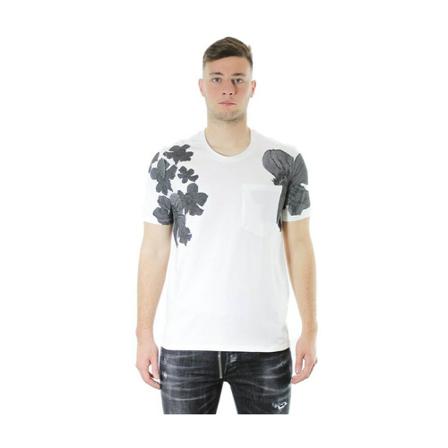Neil Barrett Flower T -shirt Hvid, Herre T-shirts