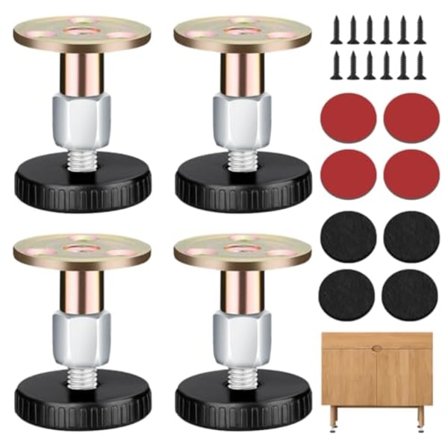 4 stk. højdejusterbare fødder til møbler, møbelfod justerbare fødder, 27-64 mm støtteben