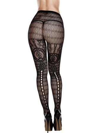 Multi Pattern Jacquard Pantyhose Queensize - Vuxen.dk - BH, catsuit, bodys, nattøj, net dress, trusser, ofteholdere & vibrerende trusser.