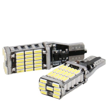 2 stk T15 W16w 45 Smd 4014 Led Bil Ekstralys Ingen Feil Bakover