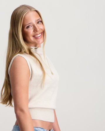 Gina Tricot Young 14+ 14+ knitted cape top Beige Tops/Blusen Mädchen - Kids Brand Store