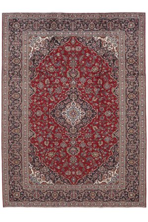 Hand Knotted Keshan Rug 253X373 Wool Dark Red/Brown Large