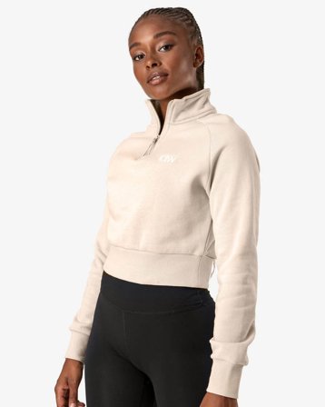 ICANIWILL - Essential Cropped Sweater Beige Wmn - Langermet - Dame - ICIW