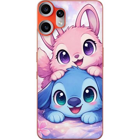 Kompatibelt Mobilskal till Nothing Nothing CMF Phone 2 Pro Söt kawaii-illustration med rosa och blå fantasidjur, stora ögon och mjuka färger perfe