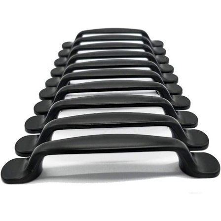 20x Dørhåndtag Køkken Skab Skuffe Møbler Møbelskuffe Forvent 96mm, Sort Aluminium