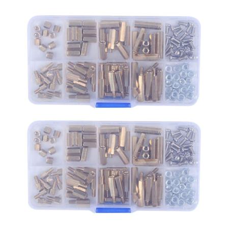 M3 Han-hunn Sekskant Messing Avstandsbolt Skrue Mutter Hovedkort Assortert Kit Montering 240stk