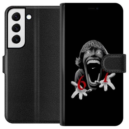 Kompatibelt Lommeboketui til Samsung Samsung Galaxy S22+ 5G 67 meme skrekk ansikt svart rød skrekkdesign seks sju meme viralt trender ikonisk utseend